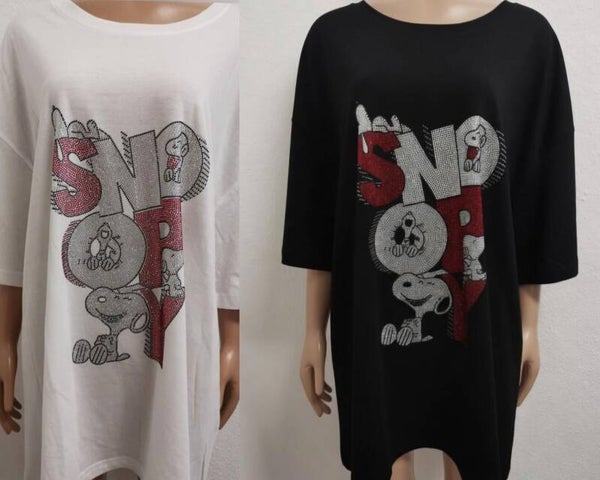 Snoopy Glitzer Shirt Größe 36 bis 56/58 vorhanden