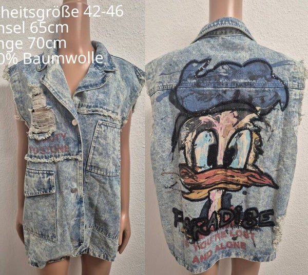 Donald Duck Jeansweste Größe 42-46