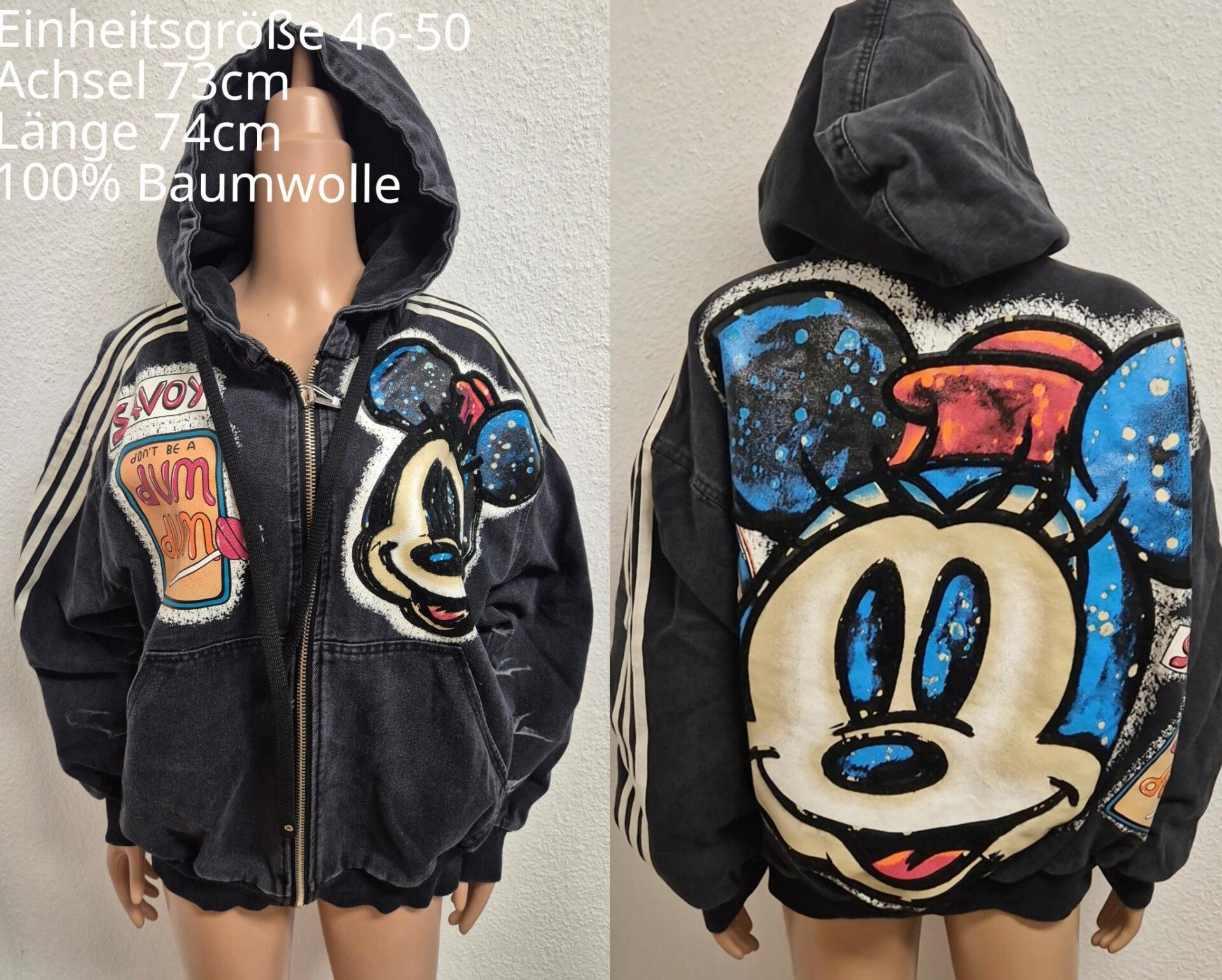 Mickey Mouse Jeansjacke Größe 46-50 Einheitsgröße
