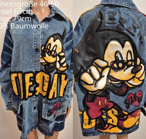Mickey Mouse Jeansjacke Größe 46-50 Einheitsgröße