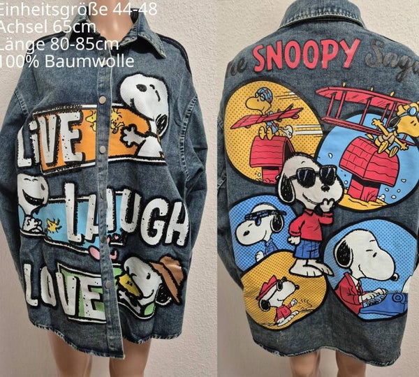 Snoopy Jeansjacke Größe 44-48 Einheitsgröße