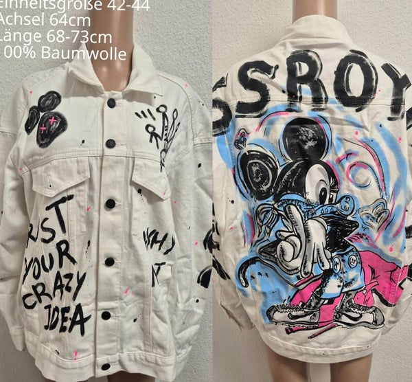 Mickey Mouse Jeansjacke Größe 42-44 Einheitsgröße