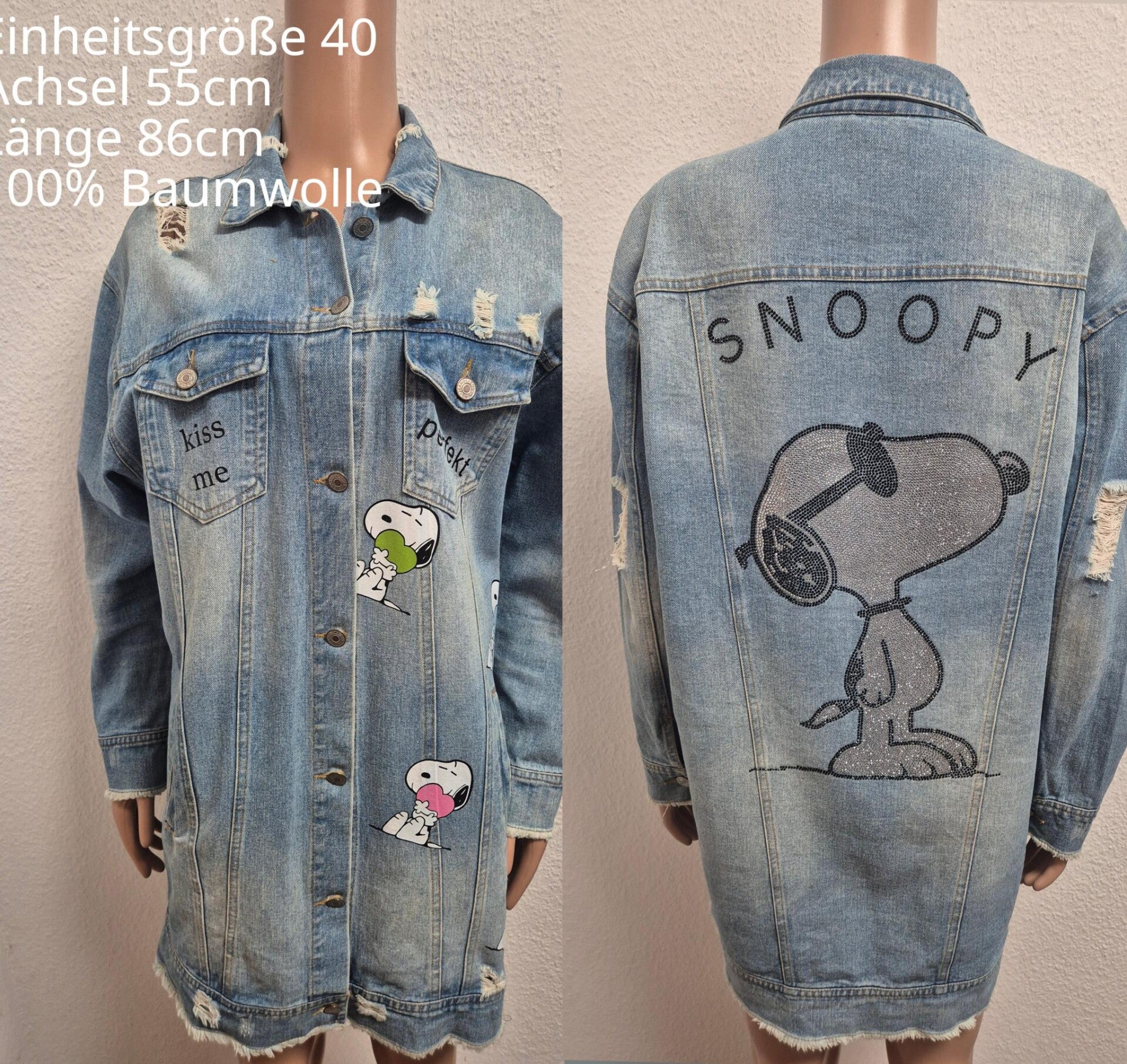 Snoopy Glitzer Jeansjacke Größe 40