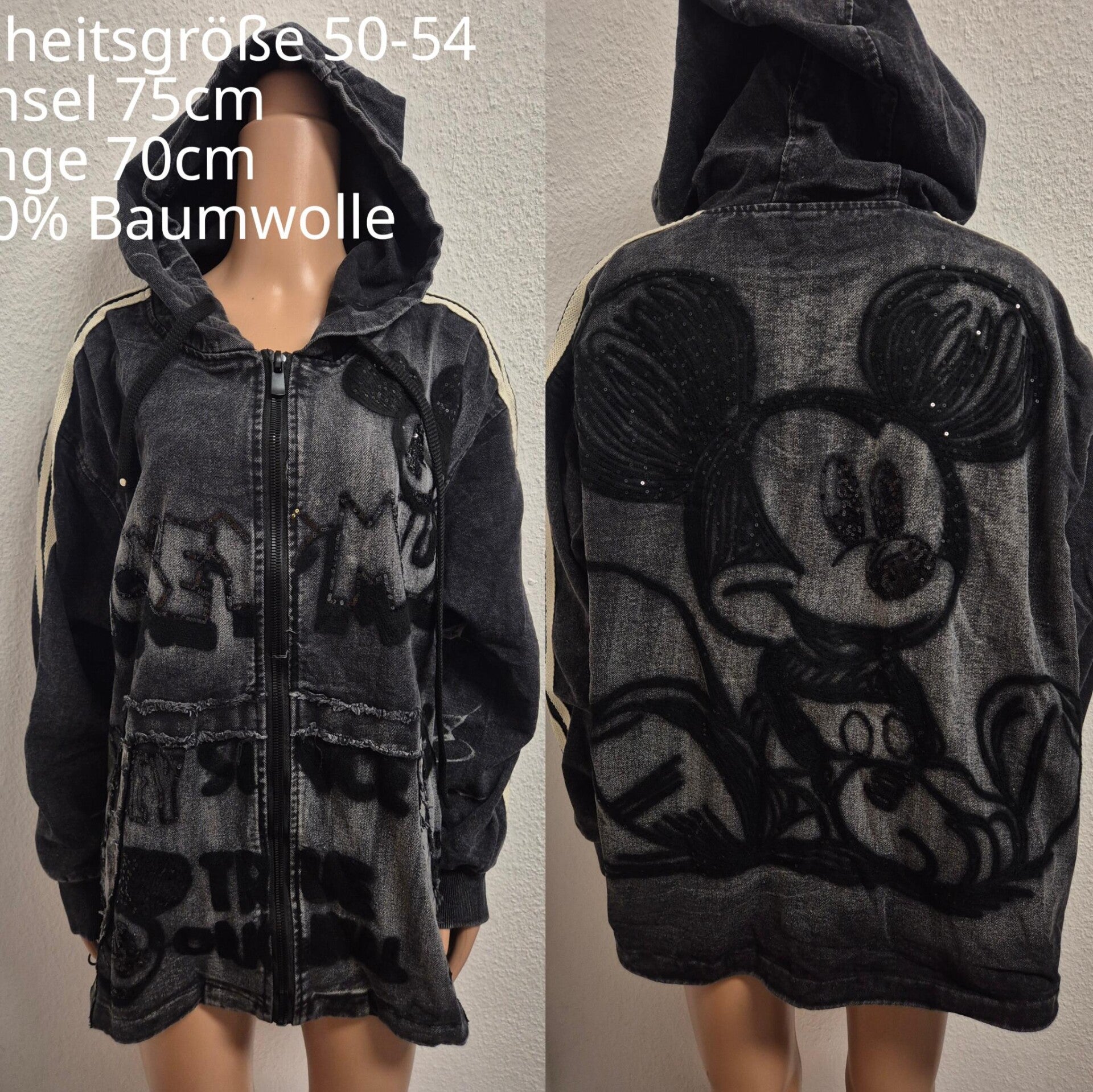 Mickey Mouse Jeansjacke Größe 50-54 Einheitsgröße