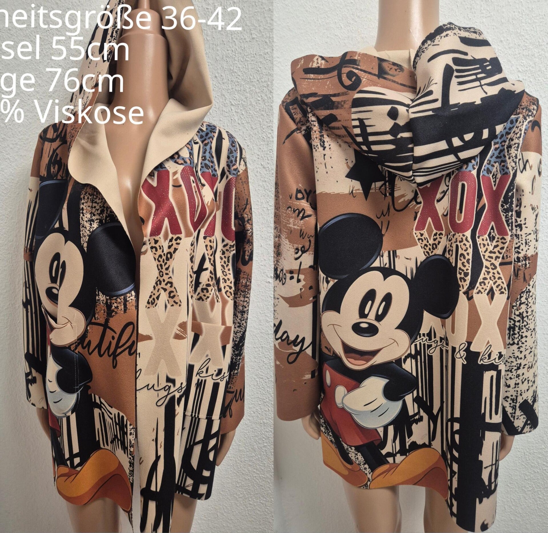 Mickey Mouse offene Jacke Größe 36-42 Einheitsgröße