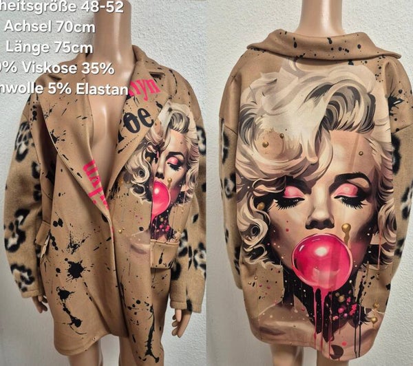 Marilyn Monroe Longblazer Größe 48-52 Einheitsgröße
