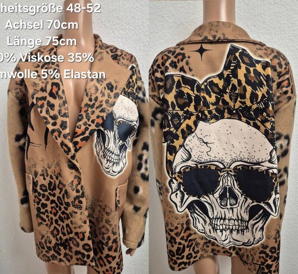 Totenkopf Longblazer Größe 48-52 Einheitsgröße
