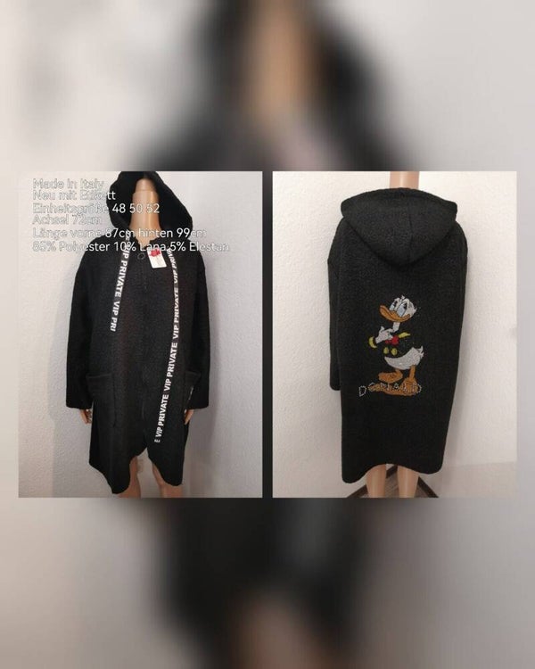 Donald Duck Glitzer Boucle Mantel Größe 48 bis 52 tragbar