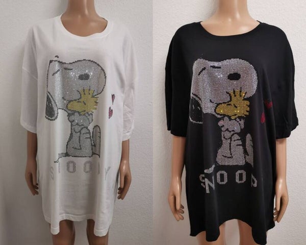 Snoopy Glitzer T-Shirt in verschiedenen Größen von Größe 36 bis 56/58 vorhanden