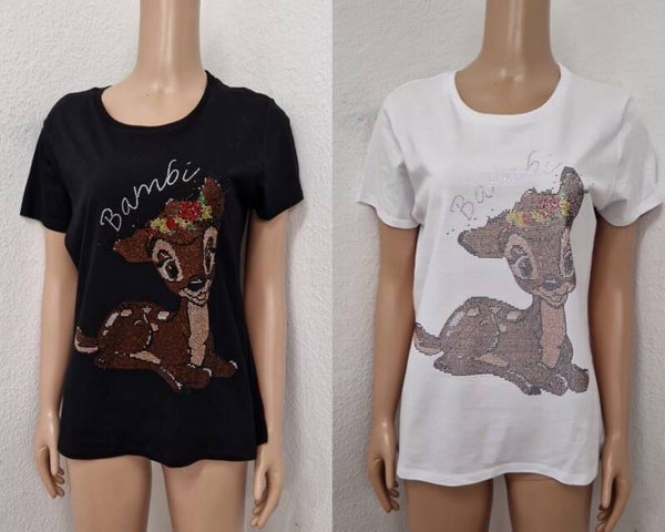 Bambi Glitzer Shirt in verschiedenen Größen von Größe 36 bis 56/58