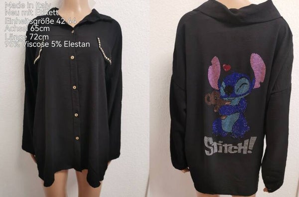 Stitch Glitzer Bluse Größe 42 44