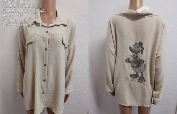 Donald Duck Glitzer Bluse Größe 42 44