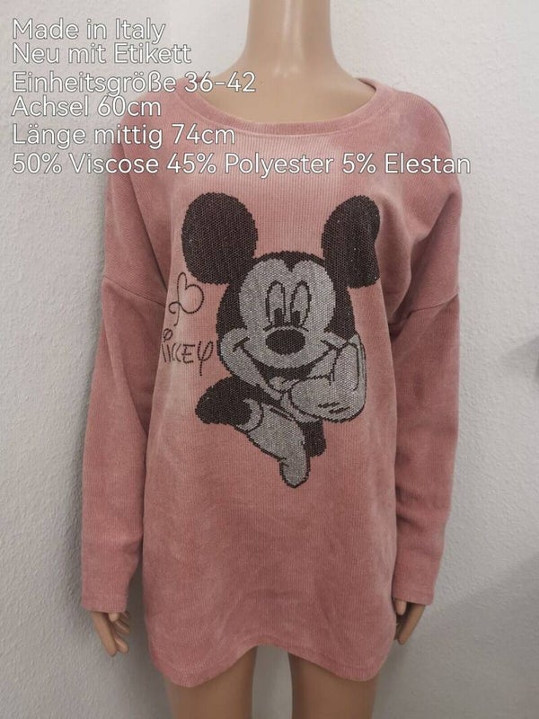 Mickey Mouse Glitzer Pullover Größe 36-42