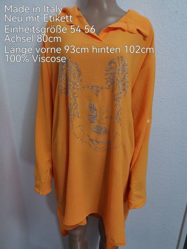 Lange Mickey Mouse Glitzer Tunika Größe 54 56
