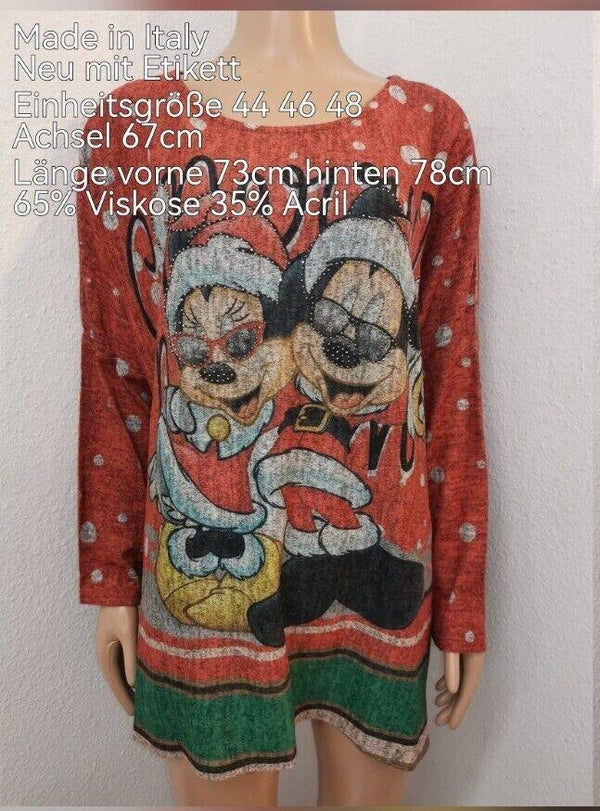 Mickey Mouse glitzer Weihnachtspullover Größe 44-48