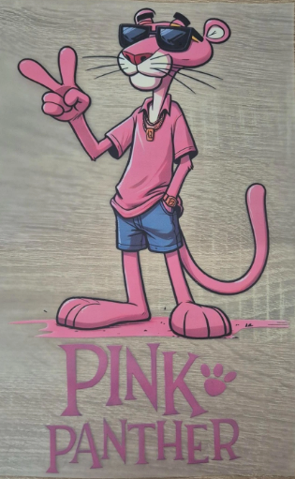 Pink Panther Cartoon DTF Transfer Bügelbild Wärmeübertragung auf Kleidung - Textil