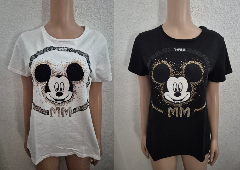 Mickey Mouse Glitzer Shirt in verschiedenen Größen von Größe 36 bis 56/58