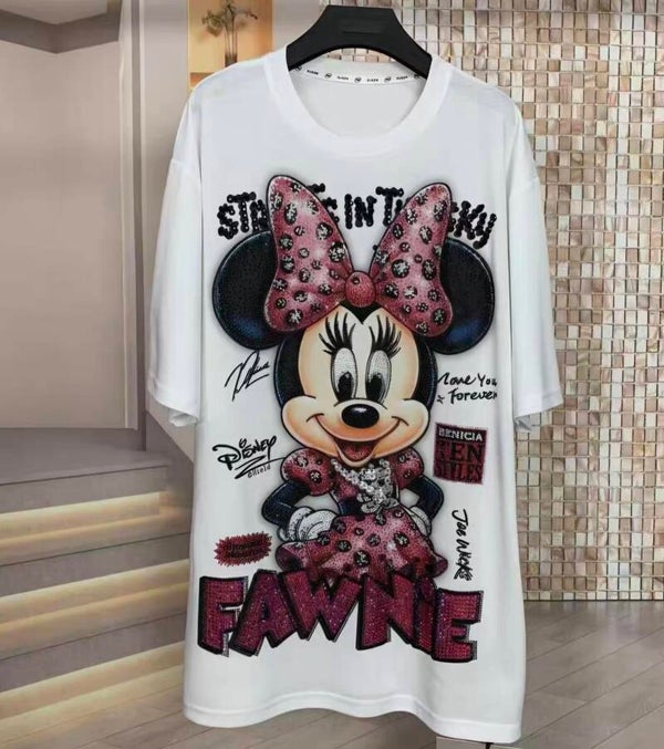Minnie Mouse Glitzer Shirt Größe 40-44 Einheitsgröße