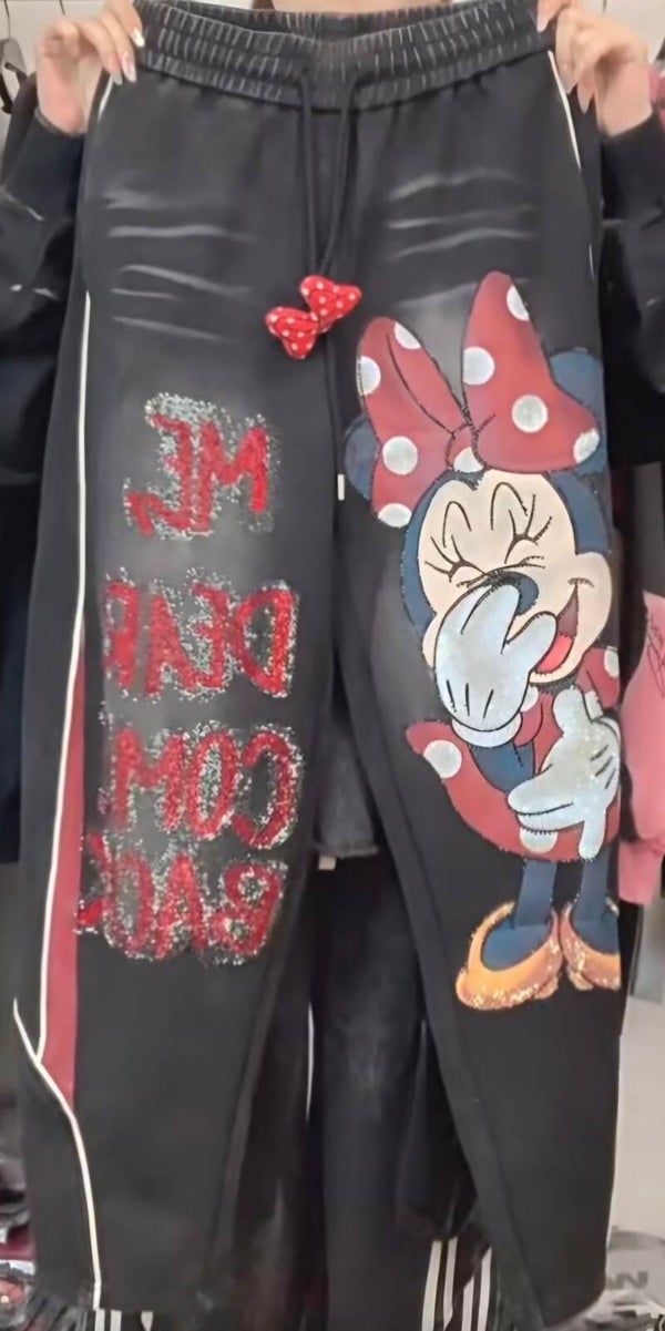 Minnie Mouse Glitzer Hose Größe 38 bis 44 Einheitsgröße