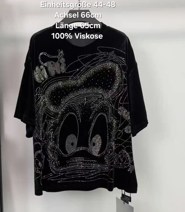 Donald Duck Glitzer Shirt Größe 44-48 Einheitsgröße