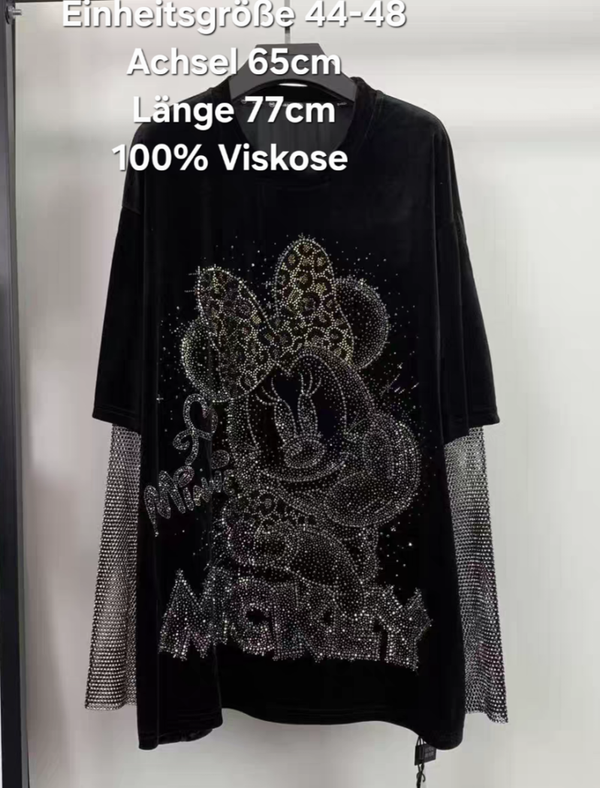 Minnie Mouse Glitzer Pullover Größe 44-48 Einheitsgröße