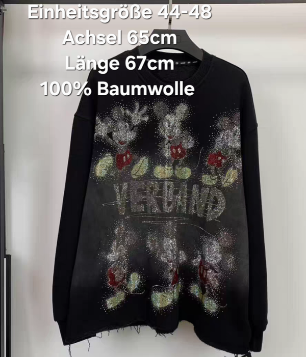 Mickey Mouse Glitzer Pullover Größe 44-48 Einheitsgröße