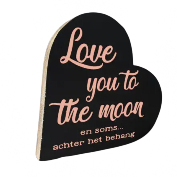 love you to the moon en soms achter het behang
