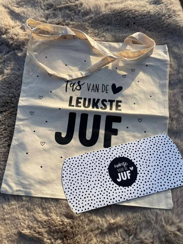 Tas van de Leukste Juf + Gondeldoosje