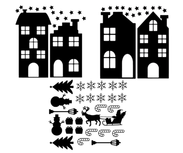 Herbruikbare raamstickers Kerst