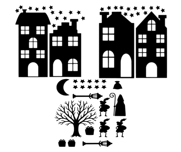 Herbruikbare raamstickers Sint