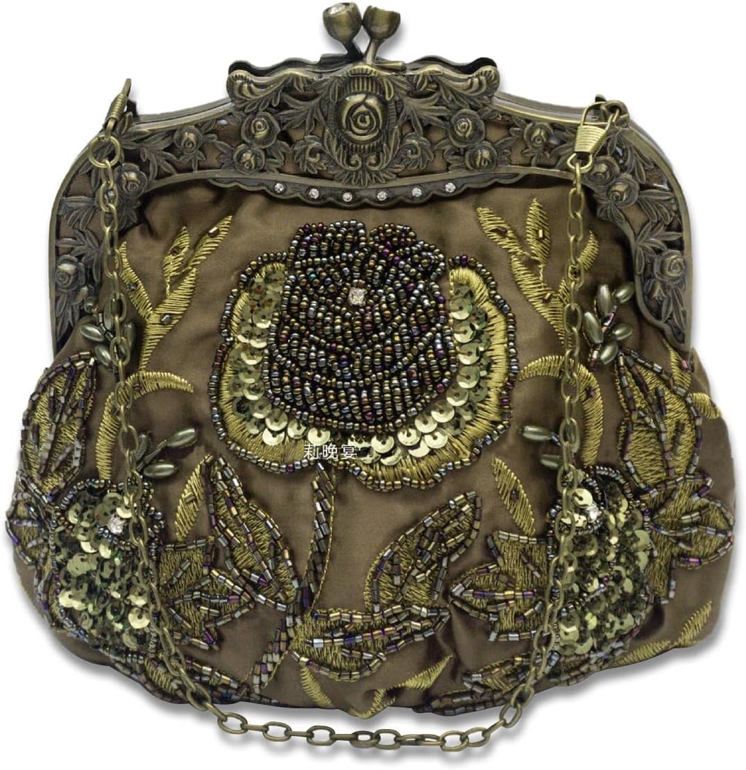 Corios vintage 1920s beaded evening bag pearl clutch bag parties/weddings