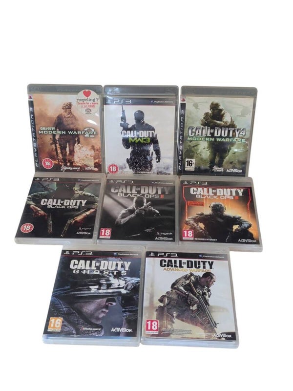 8x bundle of call of duty games on playstation 3