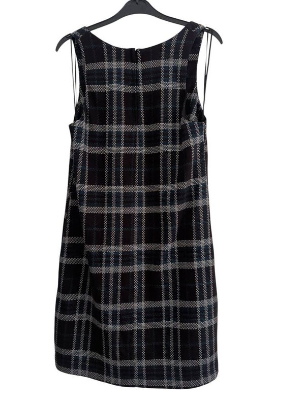 Zara | Black Plaid Sleeveless Checked Mini Dress | Size 6 (34 EUR)