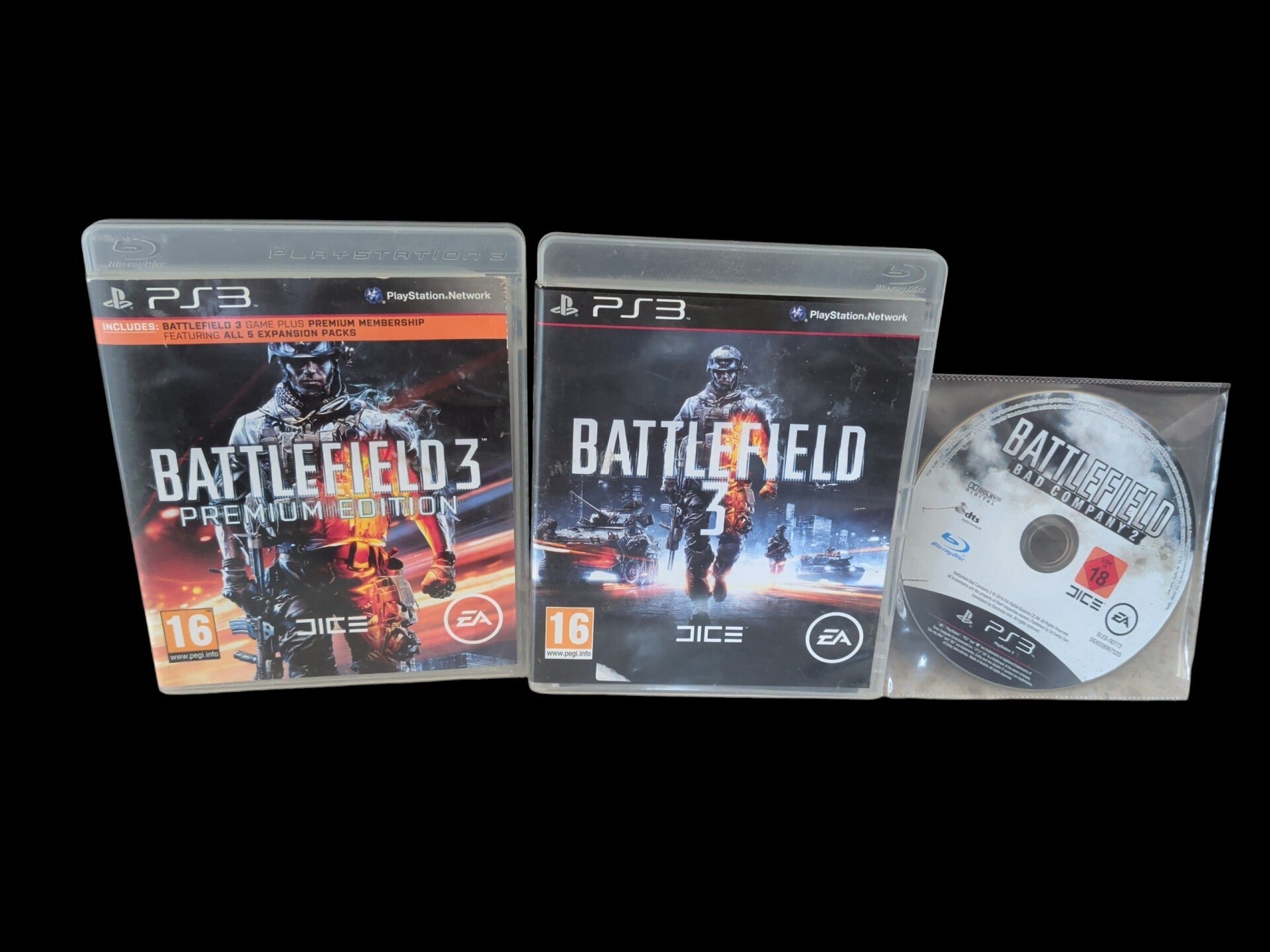3x Battlefield games for PlayStation 3