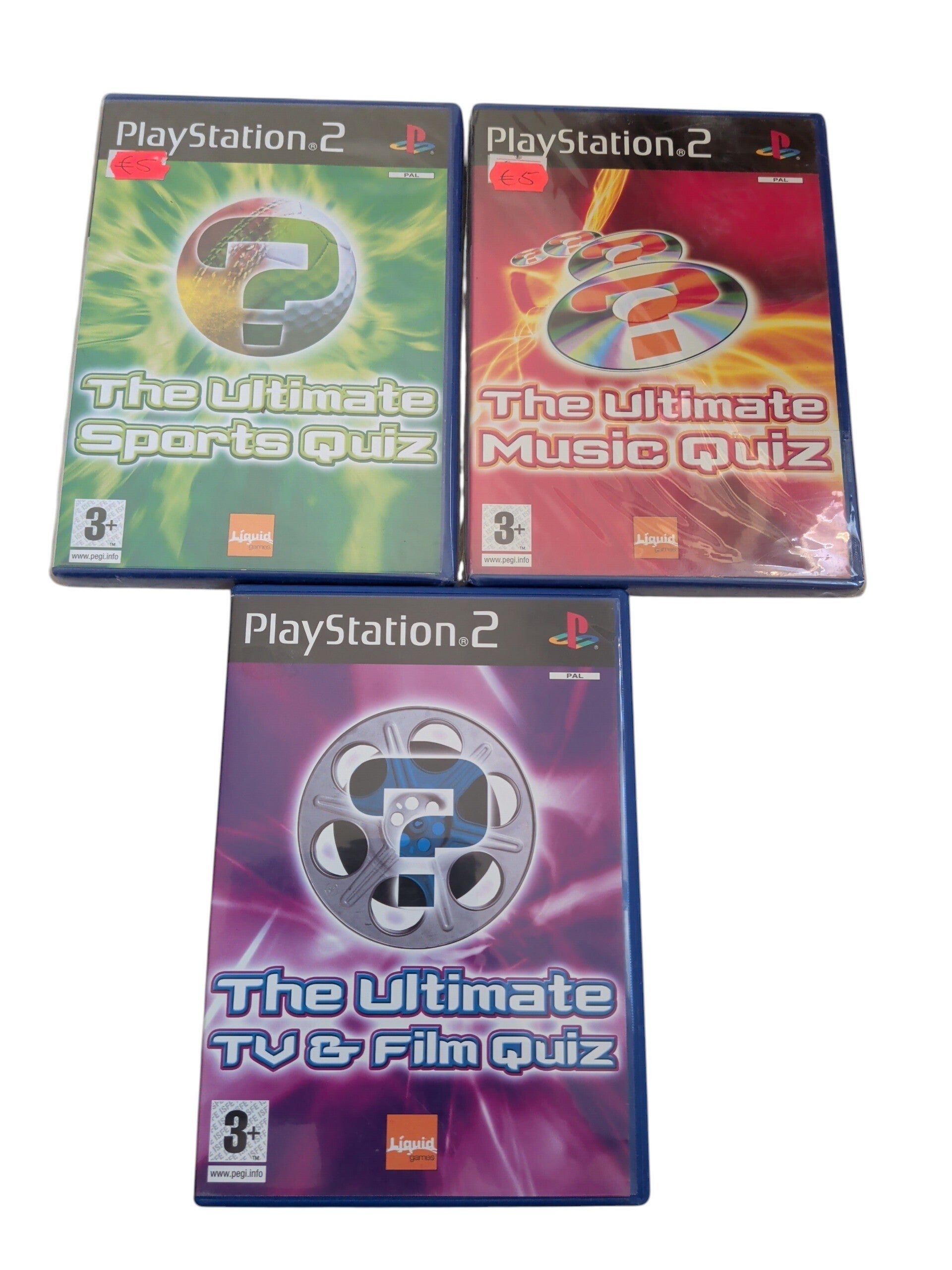 3x playstation 2 games the ultimate sports quiz. music quiz & tv & film quiz