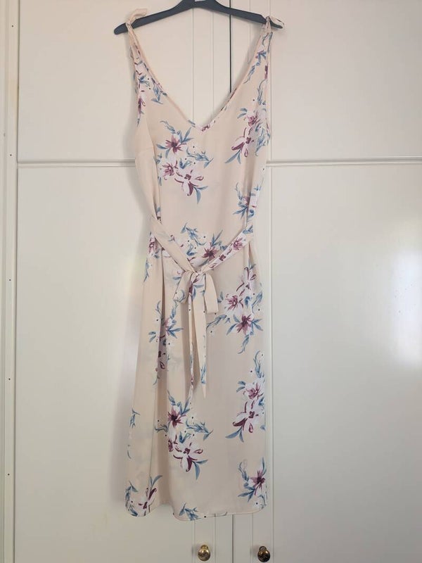 Atmosphere Fashionable Airy Women's Cream Midi Dress in Flowers Strap L 40