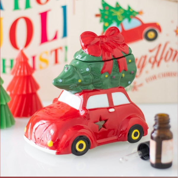Oil Burner - Car with Christmas Tree