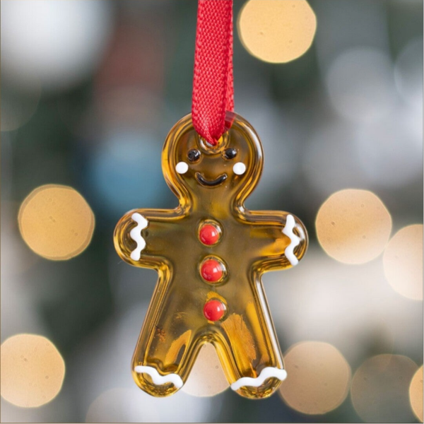 Glass Ornament, small Gingerbread Man