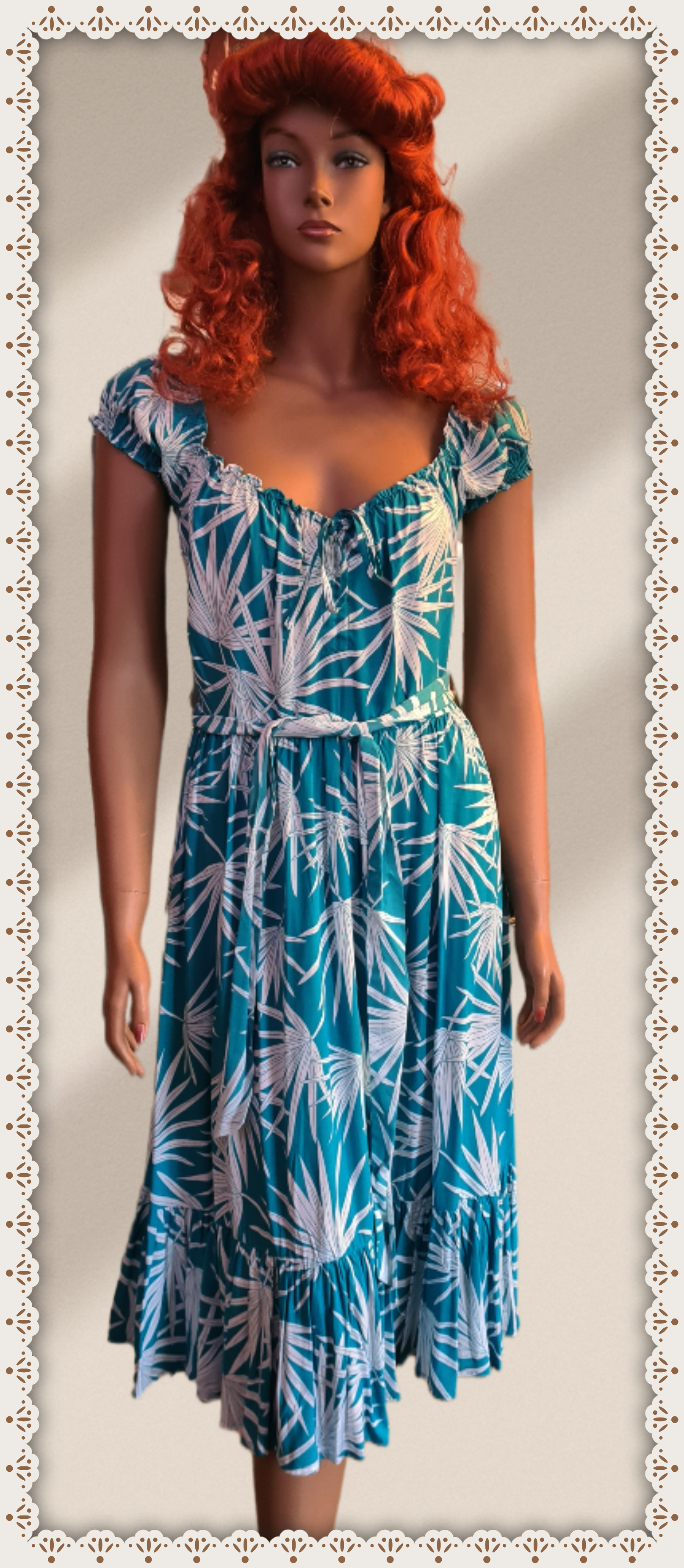 Mainline Giselle Palm Print Swing Dress