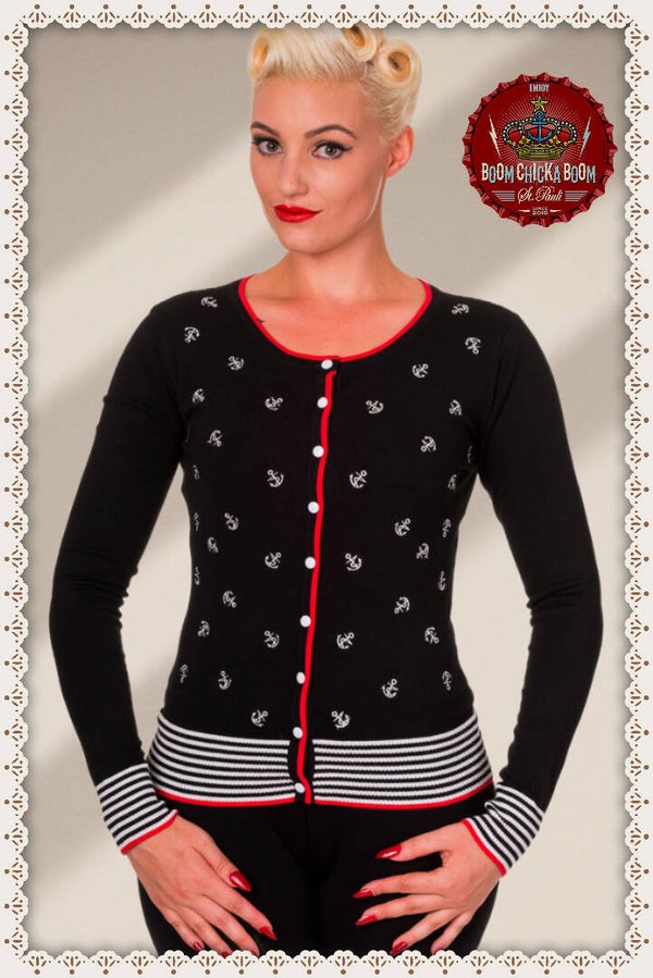 50s Close Call Cardigan in Black