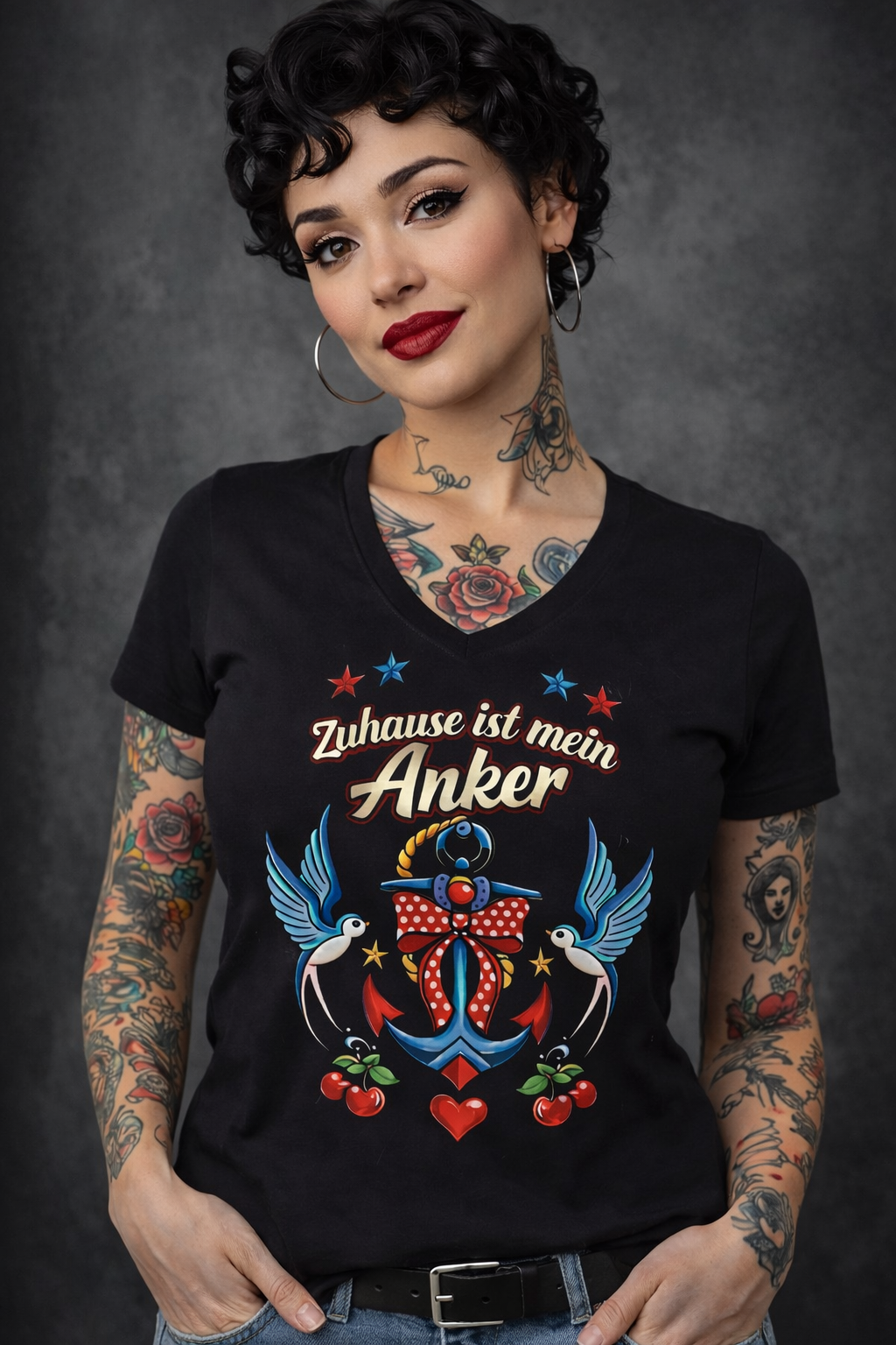Zuhause ist mein Anker Damen T Shirt