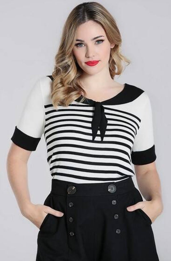 Coco Nautical Top Black White