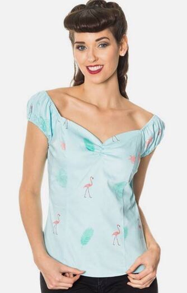 50s Time Lapse Flamingo Top