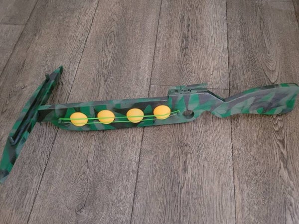 Large Wooden Ping Pong Ball Crossbow