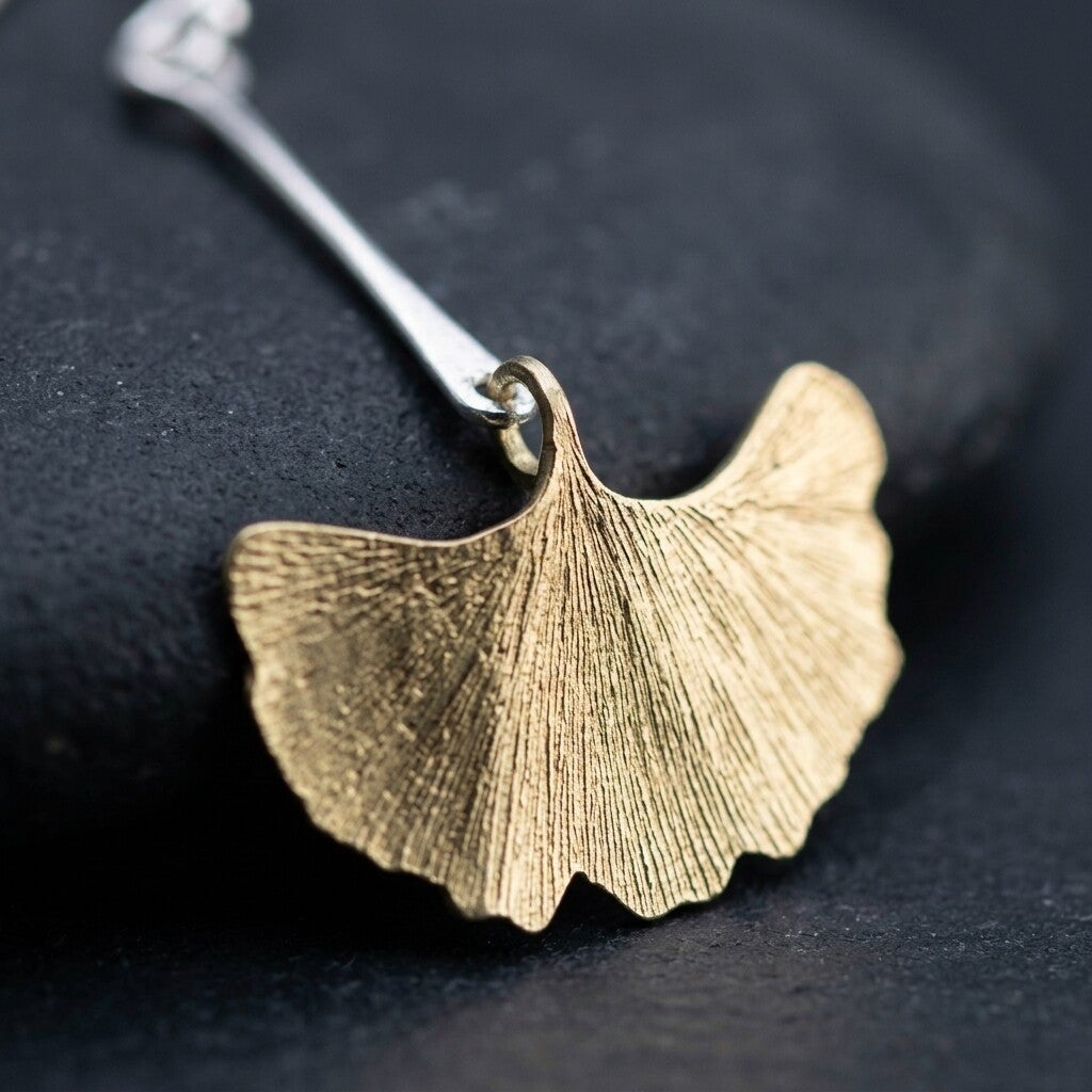 Ginkgo Leaf Dangle Earrings