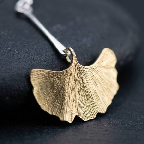 Ginkgo Leaf Dangle Earrings