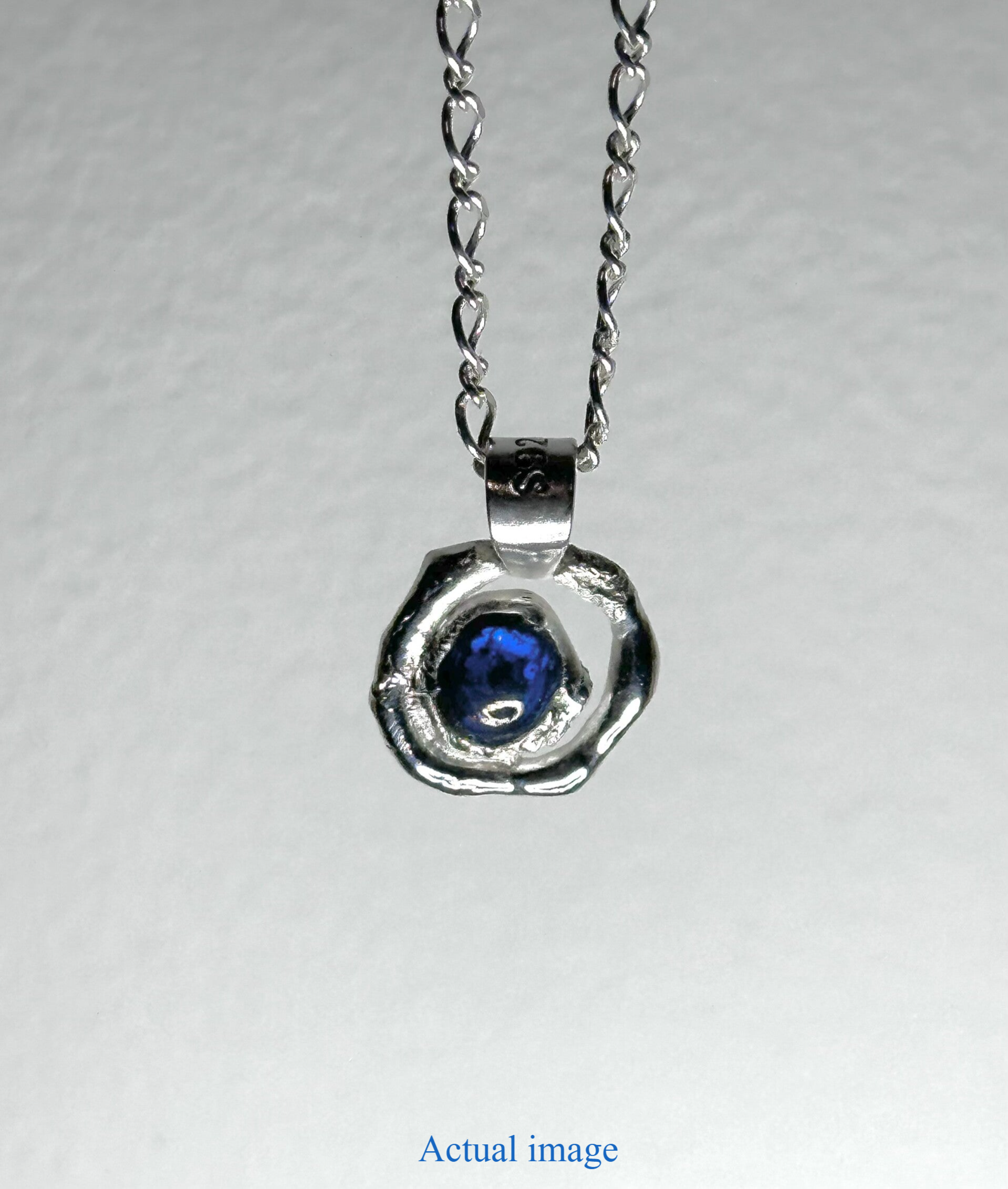 Organic vintage blue glass pendant