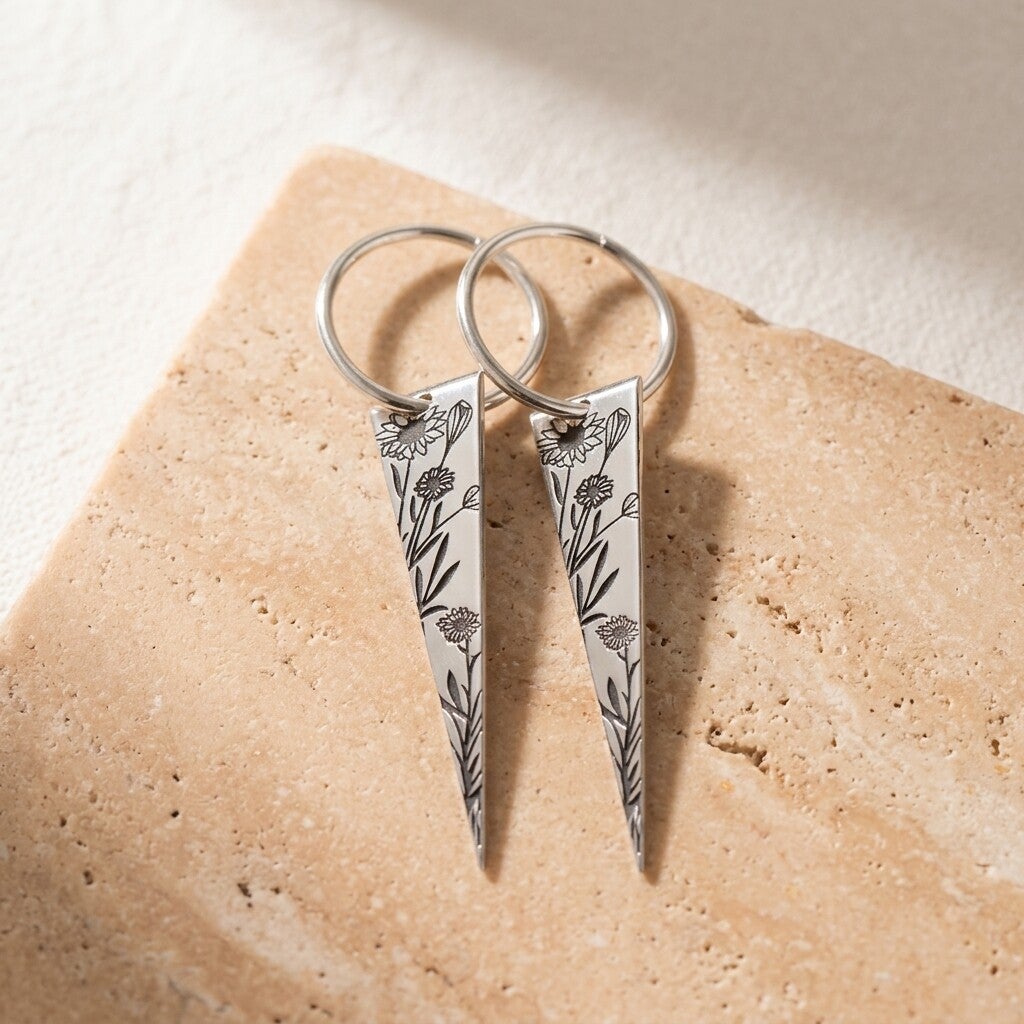 Sunflower dagger Earrings 30mm