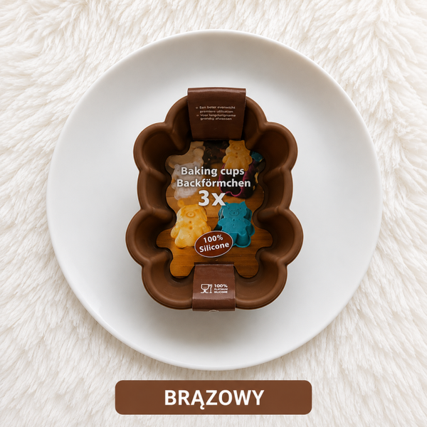 Foremki silikonowe do pieczenia MISIEK – zestaw 3 szt