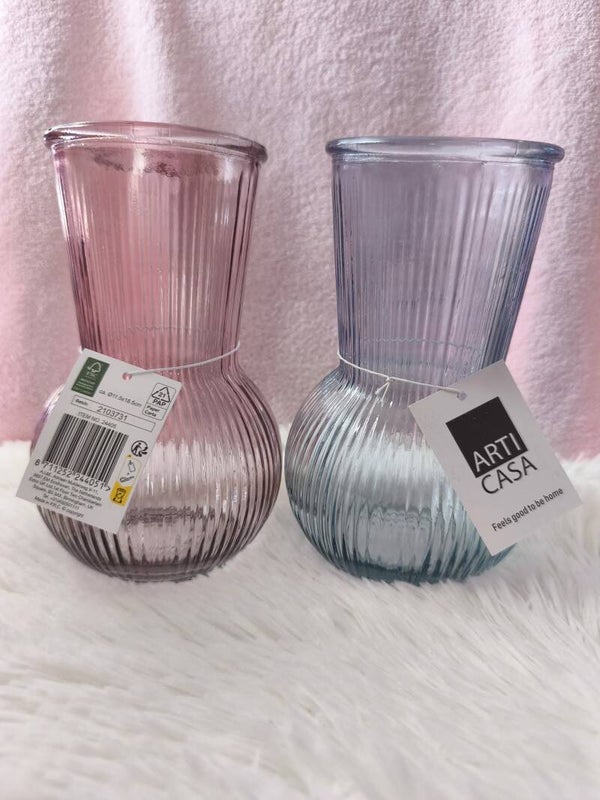 Wazon Dekoracyjny – Różowy lub Niebieski (1 szt.) 17,6 cm